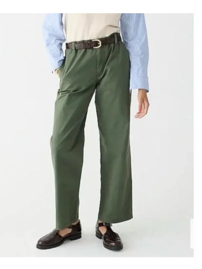 J.Crew Sailor Heritage Chino Pants Olive Green Preppy Casual Basic Size 30/10